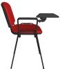 Dams Taurus Black Frame Stacking Chair with Writing Tablet - Pack of 4 - Red