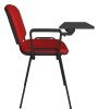 Dams Taurus Black Frame Stacking Chair with Writing Tablet - Red
