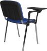 Dams Taurus Chrome Frame Stacking Chair with Writing Tablet - Pack of 4 - Blue