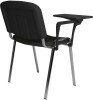 Dams Taurus Chrome Frame Stacking Chair with Writing Tablet - Pack of 4 - Charcoal
