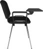Dams Taurus Chrome Frame Stacking Chair with Writing Tablet - Pack of 4 - Black