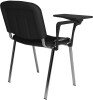 Dams Taurus Chrome Frame Stacking Chair with Writing Tablet - Black