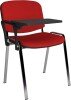 Dams Taurus Chrome Frame Stacking Chair with Writing Tablet - Pack of 4 - Red