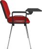 Dams Taurus Chrome Frame Stacking Chair with Writing Tablet - Red