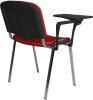 Dams Taurus Chrome Frame Stacking Chair with Writing Tablet - Pack of 4 - Red