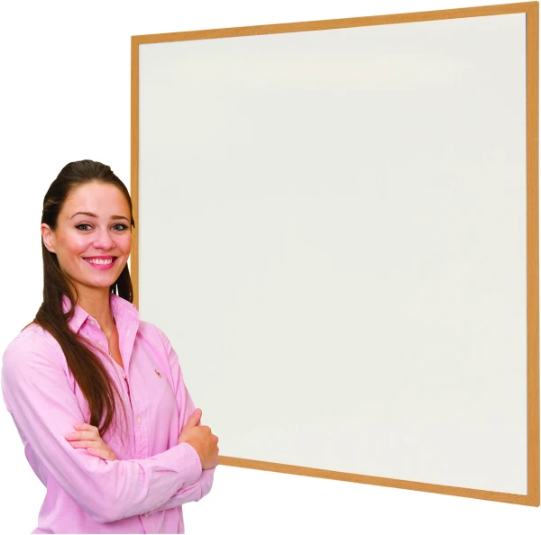 Spaceright Eco Friendly Wood Effect Framed Writing White Boards - 1800 x 1200mm