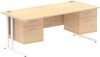 Dynamic Impulse Office Desk with 2 Drawer Fixed Pedestals - 1800 x 800mm - Maple