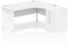 Dynamic Impulse Corner Desk with Panel End Leg and 600mm Fixed Pedestal - 1600 x 1200mm - White