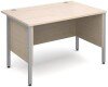 Dams Maestro Straight Desk with Side Modesty Panels Silver Frame 1200 x 800mm - Maple