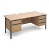 Dams Maestro 25 H-Frame Rectangular Desk with 4 Shallow & 1 Filing Drawer - 1800 x 800mm - Beech