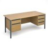 Dams Maestro 25 H-Frame Rectangular Desk with 4 Shallow & 1 Filing Drawer - 1800 x 800mm - Oak