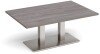 Dams Eros Rectangular Coffee Table with Flat Brushed Steel Rectangular Base & Twin Uprights 1200 x 800mm - Grey Oak