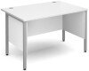 Dams Maestro Straight Desk with Side Modesty Panels Silver Frame 1200 x 800mm - White
