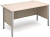 Dams Maestro Straight Desk with Side Modesty Panels Silver Frame 1400 x 800mm - Maple
