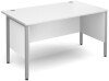 Dams Maestro Straight Desk with Side Modesty Panels Silver Frame 1400 x 800mm - White