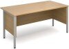 Dams Maestro Straight Desk with Side Modesty Panels Silver Frame 1600 x 800mm - Oak