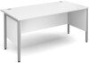 Dams Maestro Straight Desk with Side Modesty Panels Silver Frame 1600 x 800mm - White