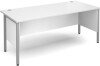 Dams Maestro Straight Desk with Side Modesty Panels Silver Frame 1800 x 800mm - White