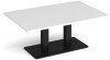 Dams Eros Rectangular Coffee Table with Flat Black Rectangular Base & Twin Uprights 1200 x 800mm - White