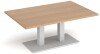 Dams Eros Rectangular Coffee Table with Flat White Rectangular Base & Twin Uprights 1200 x 800mm - Beech