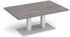 Dams Eros Rectangular Coffee Table with Flat White Rectangular Base & Twin Uprights 1200 x 800mm - Grey Oak