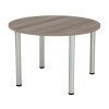 TC One Fraction Plus Circular Meeting Table - 1000 x 730mm - Grey Oak