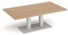 Dams Eros Rectangular Coffee Table with Flat White Rectangular Base & Twin Uprights 1400 x 800mm - Beech