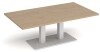 Dams Eros Rectangular Coffee Table with Flat White Rectangular Base & Twin Uprights 1400 x 800mm - Kendal Oak