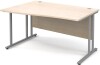 Dams Maestro 25 Wave Desk with Twin Cantilever Legs - 1400 x 800-990mm - Grey Oak