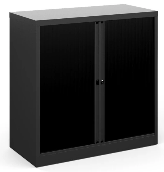 Bisley Systems Storage Low Tambour Cupboard - 1015mm - Black