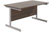 TC Single Upright Rectangular Desk with Single Cantilever Legs - 1200mm x 800mm - Dark Walnut (8-10 Week lead time)