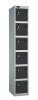 Probe Six Door Single Steel Lockers - 1780 x 305 x 305mm - Black (RAL 9004)
