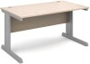 Dams Vivo Rectangular Desk with Cable Managed Legs - 1400mm x 800mm - Maple