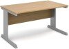 Dams Vivo Rectangular Desk with Cable Managed Legs - 1400mm x 800mm - Oak