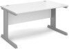 Dams Vivo Rectangular Desk with Cable Managed Legs - 1400mm x 800mm - White