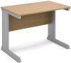 Dams Vivo Rectangular Desk with Cable Managed Legs - 1000mm x 600mm - Oak