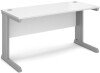 Dams Vivo Rectangular Desk with Cable Managed Legs - 1400mm x 600mm - White