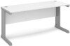 Dams Vivo Rectangular Desk with Cable Managed Legs - 1600mm x 600mm - White