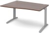 Dams TR10 Wave Desk with Cable Managed Legs - 1400 x 800-990mm - Walnut