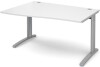 Dams TR10 Wave Desk with Cable Managed Legs - 1400 x 800-990mm - White