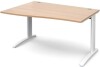 Dams TR10 Wave Desk with Cable Managed Legs - 1400 x 800-990mm - Beech