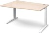 Dams TR10 Wave Desk with Cable Managed Legs - 1400 x 800-990mm - Grey Oak