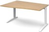 Dams TR10 Wave Desk with Cable Managed Legs - 1400 x 800-990mm - Oak