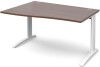 Dams TR10 Wave Desk with Cable Managed Legs - 1400 x 800-990mm - Walnut