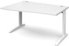 Dams TR10 Wave Desk with Cable Managed Legs - 1400 x 800-990mm - White