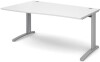 Dams TR10 Wave Desk with Cable Managed Legs - 1600 x 800-990mm - White