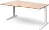 Dams TR10 Wave Desk with Cable Managed Legs - 1600 x 800-990mm - Beech
