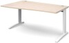 Dams TR10 Wave Desk with Cable Managed Legs - 1600 x 800-990mm - Grey Oak