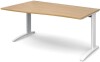 Dams TR10 Wave Desk with Cable Managed Legs - 1600 x 800-990mm - Oak