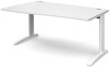 Dams TR10 Wave Desk with Cable Managed Legs - 1600 x 800-990mm - White